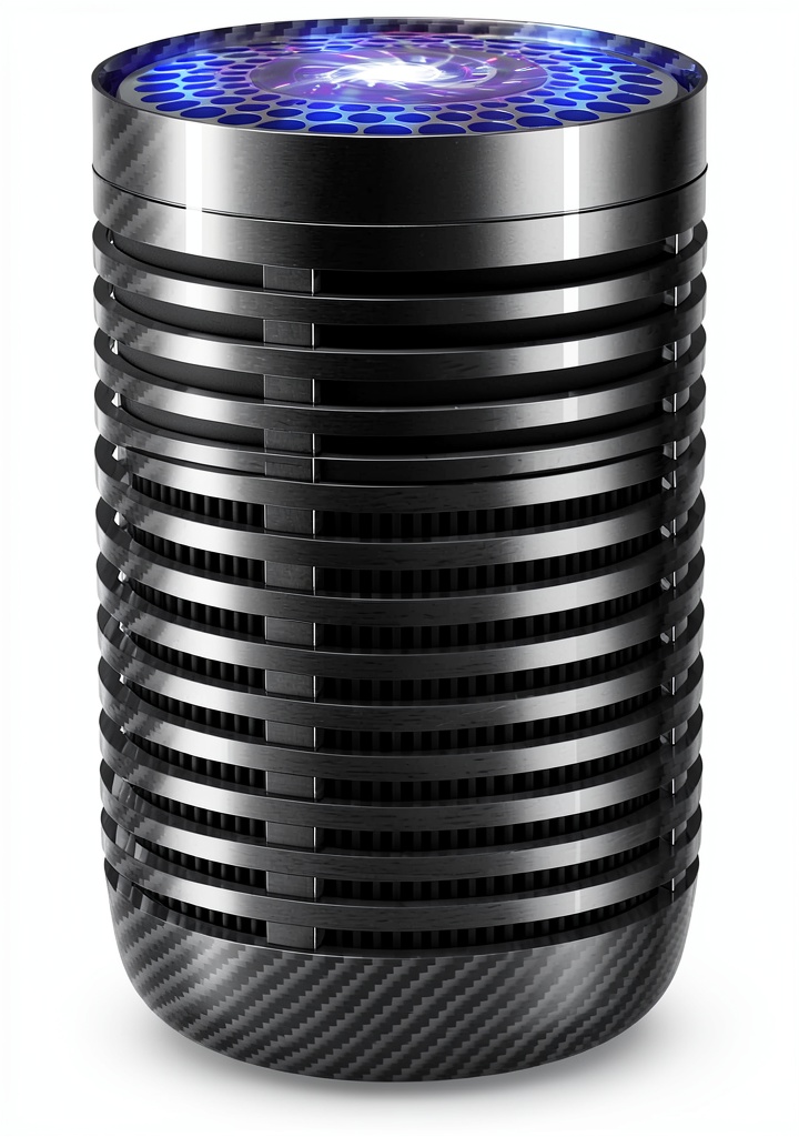 AIRFEEL car air purifier placed in a vehicle cup holder