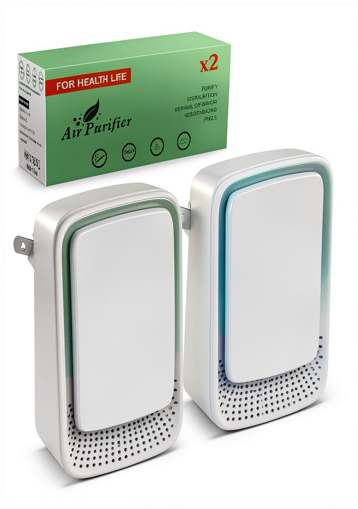 Pavo air purifier plug installed in a bedroom outlet