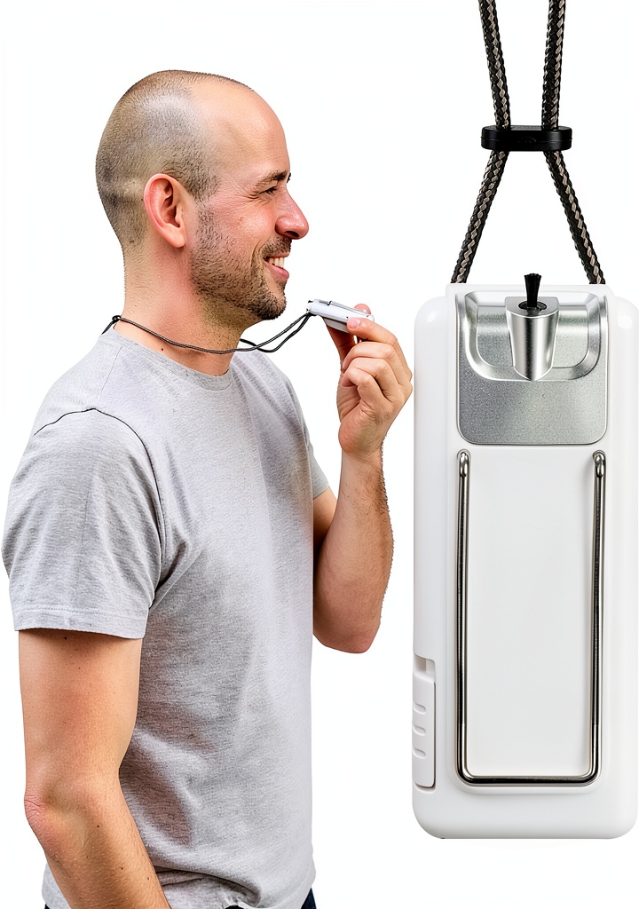AirTamer A302 personal air purifier worn around the neck