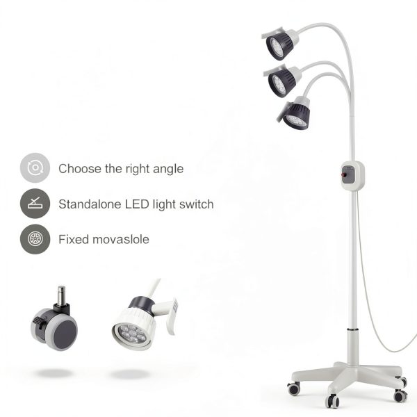 12W Surgical Examination Lamp GSOIGSDKF Floor Stand LED Gooseneck 360°-4