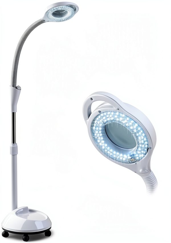 LED Medical Examination Lamp DBGA 8X Magnifying Gooseneck Floor Lamp-0